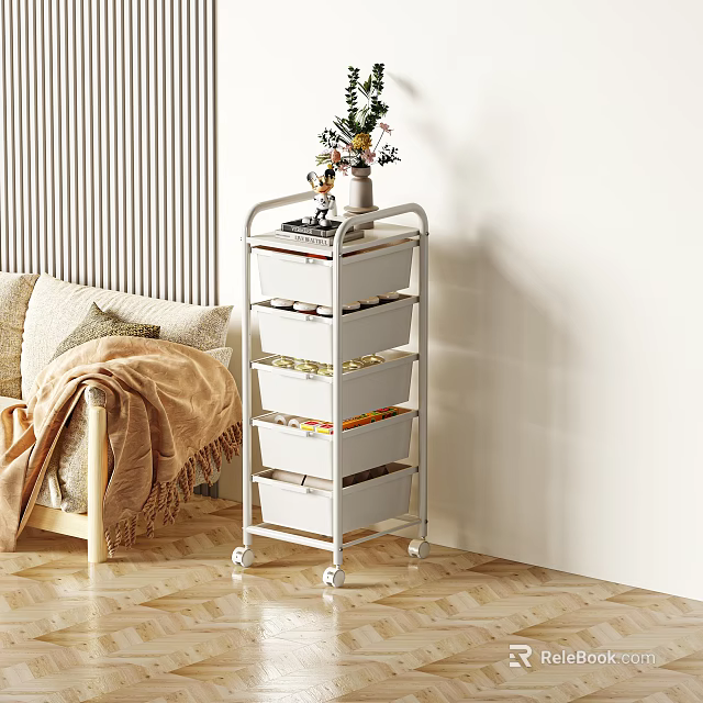 Multi Layer Drawer Storage Cabinet Rack With Wheels For Home Bedroom Organization 3d model