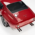 Classic Red Sports Car with Sleek Two Door Body Black Stripes and Silver Wheels