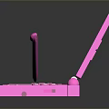 Pink Handheld Gaming Console Open With Dual Screens And Stylus Pen