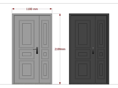 Modern child and mother door entry door child and mother door 3d model