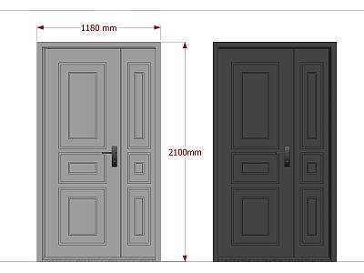 Modern child and mother door entry door child and mother door 3d model