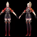 Game Movie Female Characters In Fantasy Warrior Outfits With Red Cape And Gold Accents