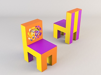 Modern Children's Chair Home Chair 3d model