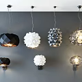 Modern lamp combination fashion simple metal chandelier combination 3d model