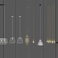 Various Modern Pendant Lights For Interior Decor With Different Styles And Designs 3d model