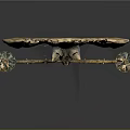 Golden Bat Wing Candelabra With Ornate Design And Two Candles