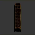 Intricate Golden Sculpture Carving On Brown Book Cover With Decorative Patterns