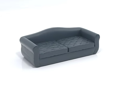 Gray Two-Seater Sofa with Modern Design Diamond Stitching Sleek Armrests and Comfortable Living Room Furniture 3d model