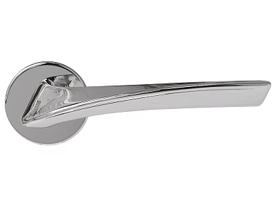 Sleek Modern Chrome Door Handle For Interior Door With Smooth Design 3d model