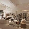 Warm Cream Tone Clothing Store Interior With Neat Garment Display And Elegant Comfortable Furnishings