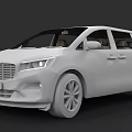 White Modern MPV Car With Front Grille Headlights And Spacious Interior