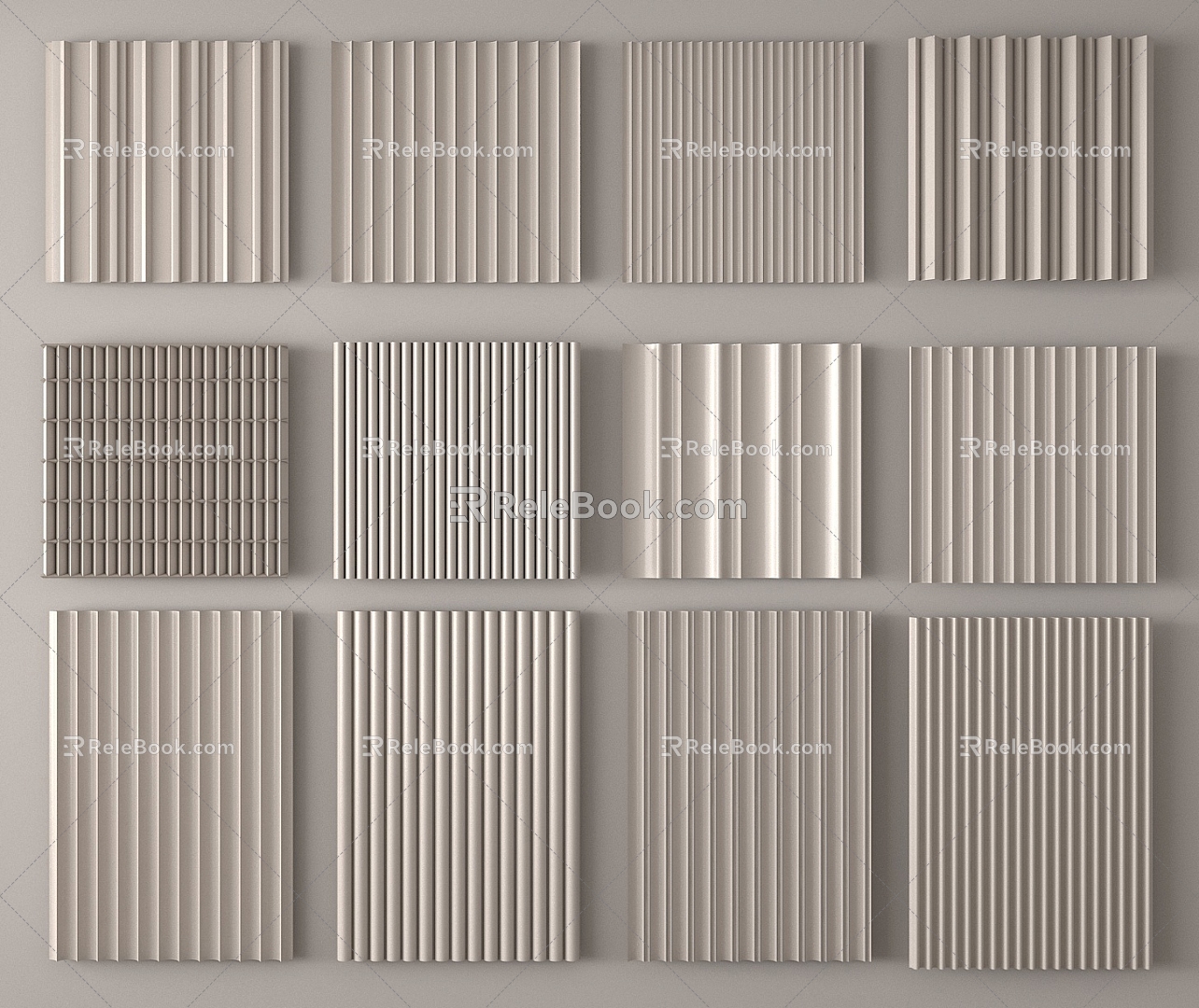 Modern wall board Great wall board Grille board Background wall wave board 3d model