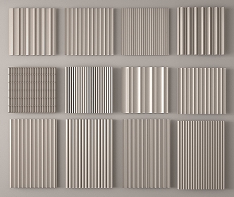 Modern wall board Great wall board Grille board Background wall wave board 3d model