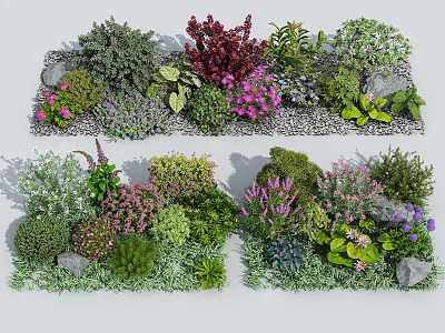 Flowers and flowers combination shrub landscape green plants flowers outdoor flowers greening flower plant combination model