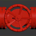 Household Essentials Red Gate Valve With Wheel Handle For Home Plumbing Use