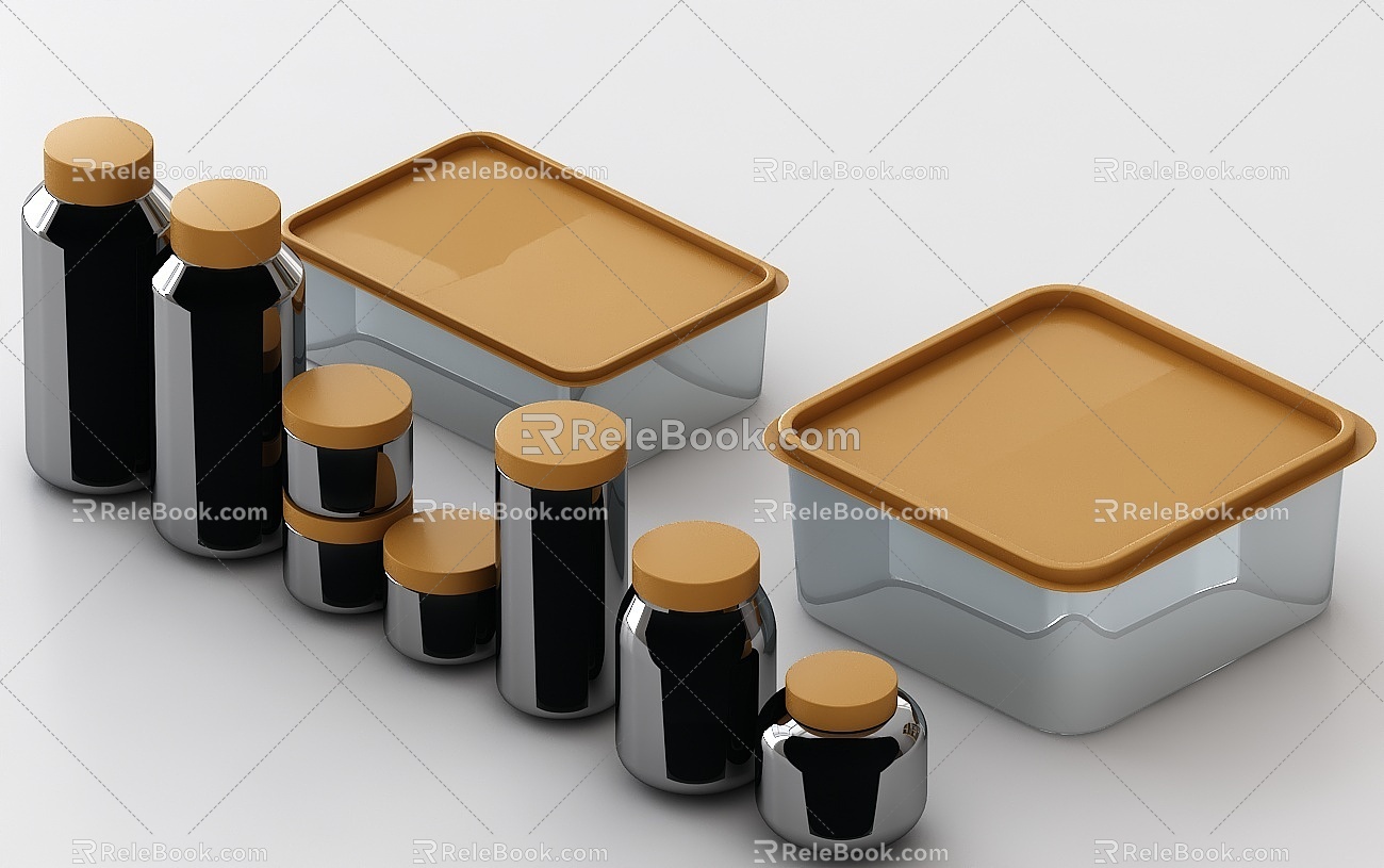 Small bottles, bottles, plastic containers, plastic bottles, round bottles, sample bottles, reagent bottles, separate bottles, seasonings bottles, small bottles, plastic bottles 3d model