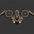 Advanced Astronautical Space Exploration Device With Dual Propellers And Golden Black Mechanical Structure