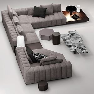 Modern Minotti corner sofa 3d model