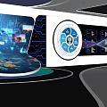 Modern science and technology enterprise exhibition hall interactive touch all-in-one machine digital sand table interactive touch screen LED splicing screen 3d model