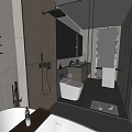 Sleek Modern Bathroom Interior Design With Glass Shower Bathtub Double Vanity And Large Mirror
