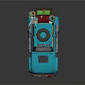 Turquoise Off Road Car With Spare Tire Roof Rack And Green Plant Decoration
