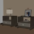 Elegant Modern Bedside Tables With Drawer Table Lamp And Decorative Art