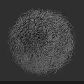 Abstract Spherical Structure Composed Of Dense Entangled Thin Lines Against Black Background 3d model