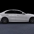 White Luxury Sedan with Sleek Body Lines Modern Front Grille and Black Alloy Wheels