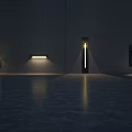 Modern Interior Swing Door Design With Dark Wall And Stylish Lighting Fixtures
