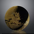 Venus Planet Surface With Yellow Brown Texture And Detailed Terrain Features
