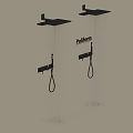 Poliform Shower Head System With Wall Mounted Handheld And Overhead Sprayers 3d model
