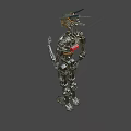 Game Movie Character Mechanical Robot Featuring Complex Metal Structure Detailed Joint Design And Headlight