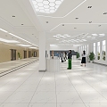 Public space office hall 3d model