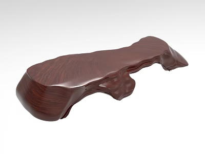 Dark Brown Wooden Decorative Ornament With Irregular Carved Natural Texture 3d model