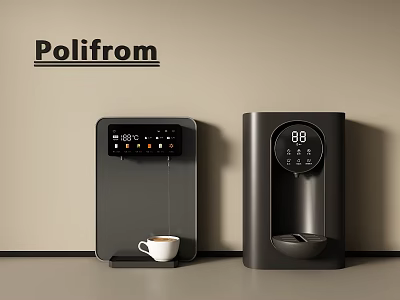Poliform Modern Electrical Appliances With Black Design Digital Display Temperature Control And Coffee Cup 3d model
