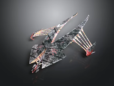 Futuristic Water Vessel With Sleek Metallic Structure Red Accents And Aerodynamic Design 3d model