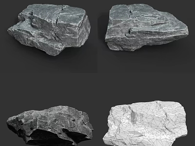 Natural Stone Specimens with Various Shapes Textures and Color Variations 3d model