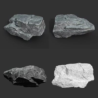 Natural Stone Specimens with Various Shapes Textures and Color Variations 3d model
