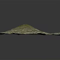 Detailed Topographic Terrain Model With Green Contour Lines And Mountainous Elevation Features