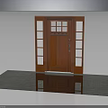Classic Wooden Front Door With Glass Side Panels And Brass Handle