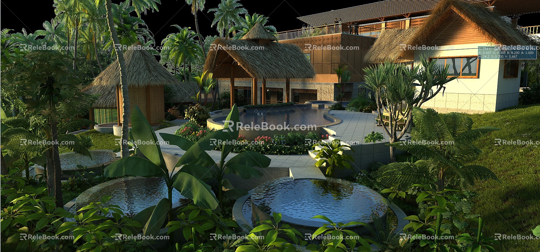 Villa Garden Landscape Villa Courtyard Community Landscape Courtyard Landscape 3d model