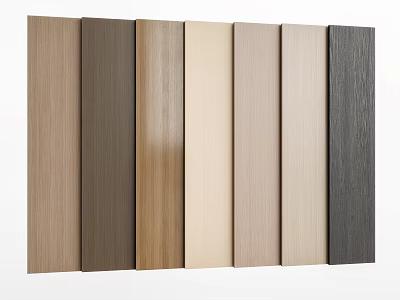 Modern Wall Panels With Wood Grain Textures And Various Color Choices For Interior Design 3d model