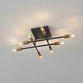Stylish Ceiling Lights Featuring Black Gold Orange Silver Shades And Various Designs 3d model