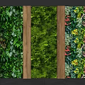 Indoor Decorative Living Plant Wall With Different Greenery And Colorful Flowers