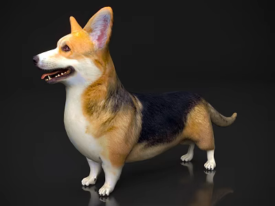 Realistic Reptile 3D Model With Brown Yellow Black Colors On Black Background Standing Pose 3d model