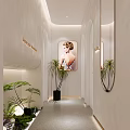 Beauty in Bloom Store Interior With Female Portrait Palm Plants And Arched Doorways
