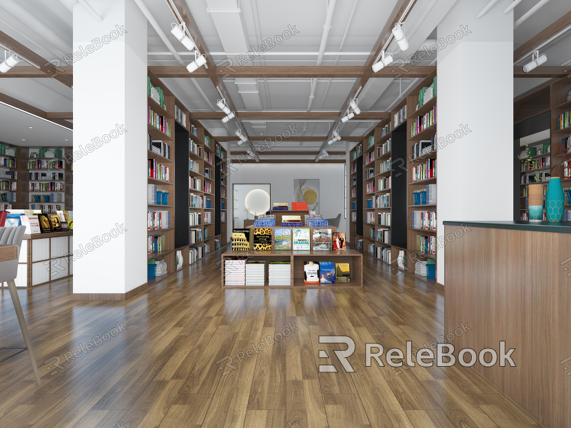 Modern Bookstore Library model