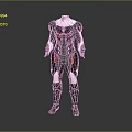 Futuristic Game Movie Character Black White Red Sleek Battle Suit Design