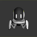 Modern Black And White Mechanical Robot Creature With Sleek Leg Structure 3d model