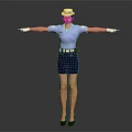 Female Traffic Police Officer in Blue Uniform With Extended Arms Against Dark Background